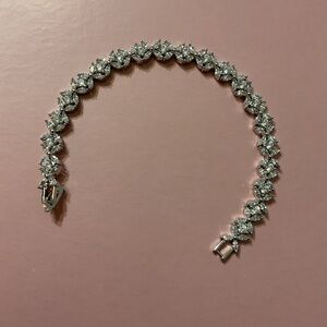 Floral Sparkle CZ Tennis Bracelet